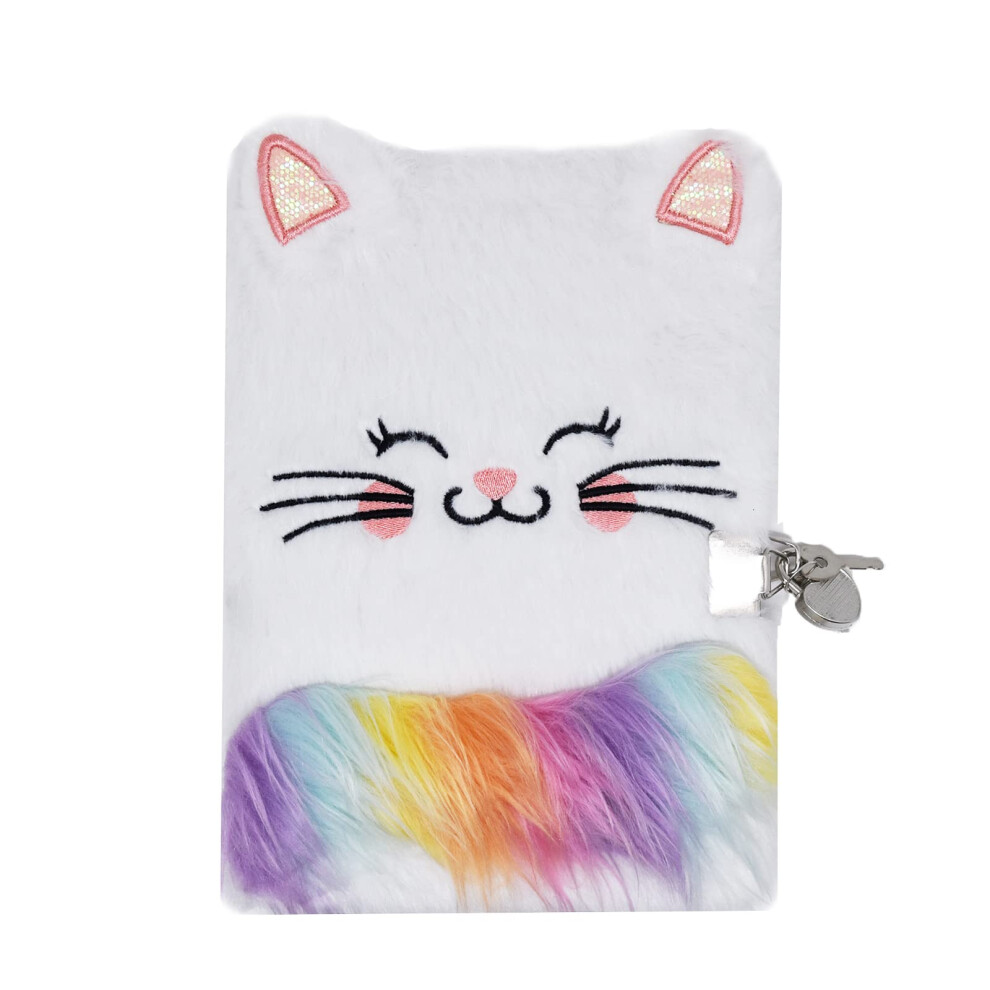 Cute Animal Cat Plush Diary Notebook, Hardcover Writing Journal Planner Pad Gift(A5 Lined, 80Sheets/160Pages) Unknown Binding-image-OPC-PH98GMM-NEW