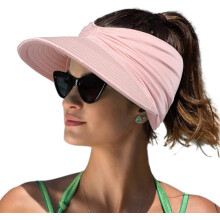 Sun Hat Women Sun Beach Visor Cap UV Protection with Wide Brim for Sports Beach Golf Hiking