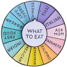 Lucky Wheel Spins Enamel Pin, Funny Rotatable Arrows, What to Eat''Yes or No' Flower Brooch Pin for Teens
