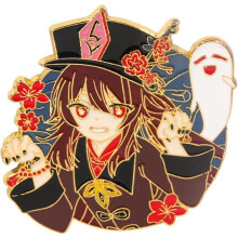G-I Hutao Brooch Pin - Hutao Characters Cosplay Enamel Brooch Lapel Pin - Gift for Fans, Women and Girls