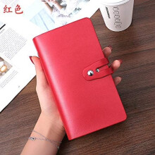 Credit Card Holder Leather Business Card Holder with 96 Card Slots to Manage Your Different Cards and Documents and Prevent Loss or Damage(Red)