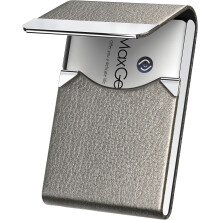 Business Card HolderMen's or Women's Pocket Name Card HolderMetal Slim Name Card Holder RFID Blocking Carrier Magnetic Closure-Gray