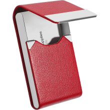Business Card HolderMen's or Women's Pocket Name Card HolderMetal Slim Name Card Holder RFID Blocking Carrier Magnetic Closure-Red