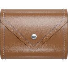 Credit Card Holder, Small Card Wallet, Slim Leather Card Holder Wallet, Pocket Business Card Case with Clasp for Women Men(Brown)