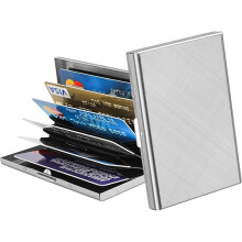 Credit Card Holder, Unisex Metal Card Wallet Slim ID Card Holder RFID Shield Protective Case Money Clip Business Card Case Stainless Steel
