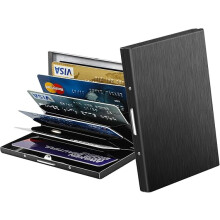 Credit Card Holder, Unisex Metal Card Wallet Slim ID Card Holder RFID Shield Protective Case Money Clip Business Card Case Stainless Steel