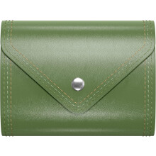 Credit Card Holder, Small Card Wallet, Slim Leather Card Holder Wallet, Pocket Business Card Case with Clasp for Women Men(Green)