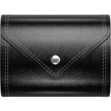Credit Card Holder, Small Card Wallet, Slim Leather Card Holder Wallet, Pocket Business Card Case with Clasp for Women Men(Black)