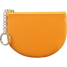 Women's Genuine Leather Keychain Zipper Change Wallet Small Mini Pouch Coin Purse