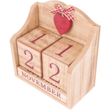 Wooden Calendar Perpetual Calendar Wooden Block Daily Calendar for Photography Props Office Household Desk Decor