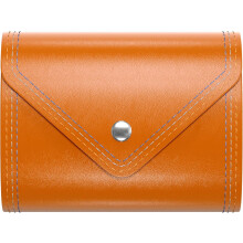 Credit Card Holder, Small Card Wallet, Slim Leather Card Holder Wallet, Pocket Business Card Case with Clasp for Women Men(Orange)