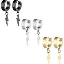 Men Earrings, Stainless Steel Hoop Stud Earrings Set for Women Girls, 3 Pairs/6 Pairs/10Pairs Small Huge Sliver Gold Black