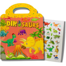 Reusable Sticker Books,Dinosaurs Sticker Toys for Kids Age 2-5,Durable and Non-Adhesive,Window Clings for Kids