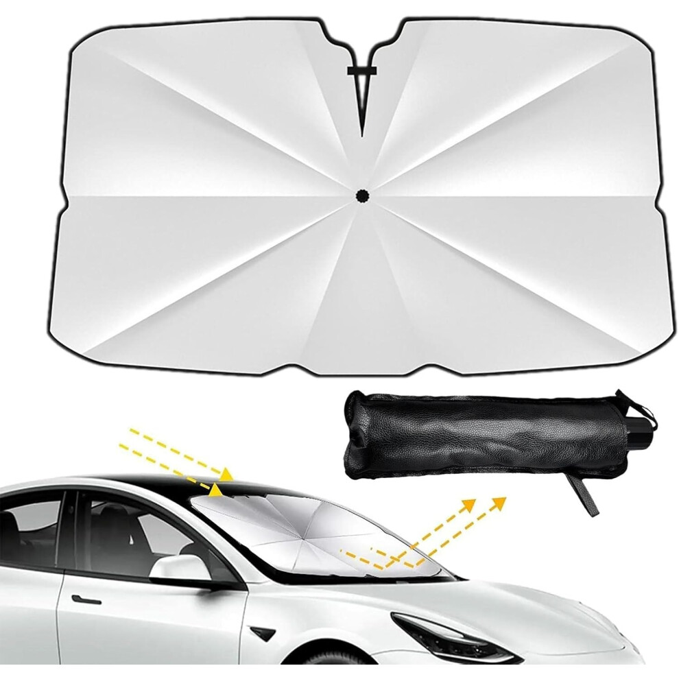 Umbrella Sunshade Car Front Windscreen, Foldable Car Windscreen, Uv Protection And Thermal Insulation, Easy Storage For Most Cars And Suvs 7770198226652