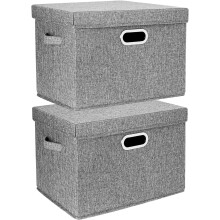 Pack Large Storage Box with Lid and Handle, Foldable Cube Storage Boxes Washable