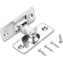 90 Degree Door Lock Latch, Stainless Steel Safety Angle Lock Latch for Sliding/Push Door, Satin Nickel