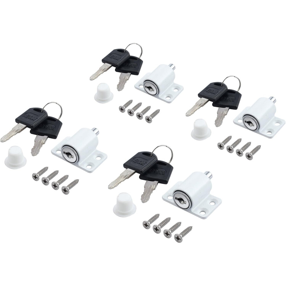 4Pcs Window Latches Sliding Door Patio Retractor Block Bay Window Sliding Lock Sliding Door Lock Restrictor With Key For Kids Baby Safety- White Tianfu