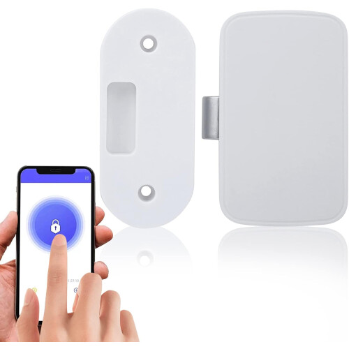 Bluetooth Smart Cabinet Lock - Invisible Keyless Lock APP Remote Unlock for File/Wardrobe/Shoe Cabinet/Box Security