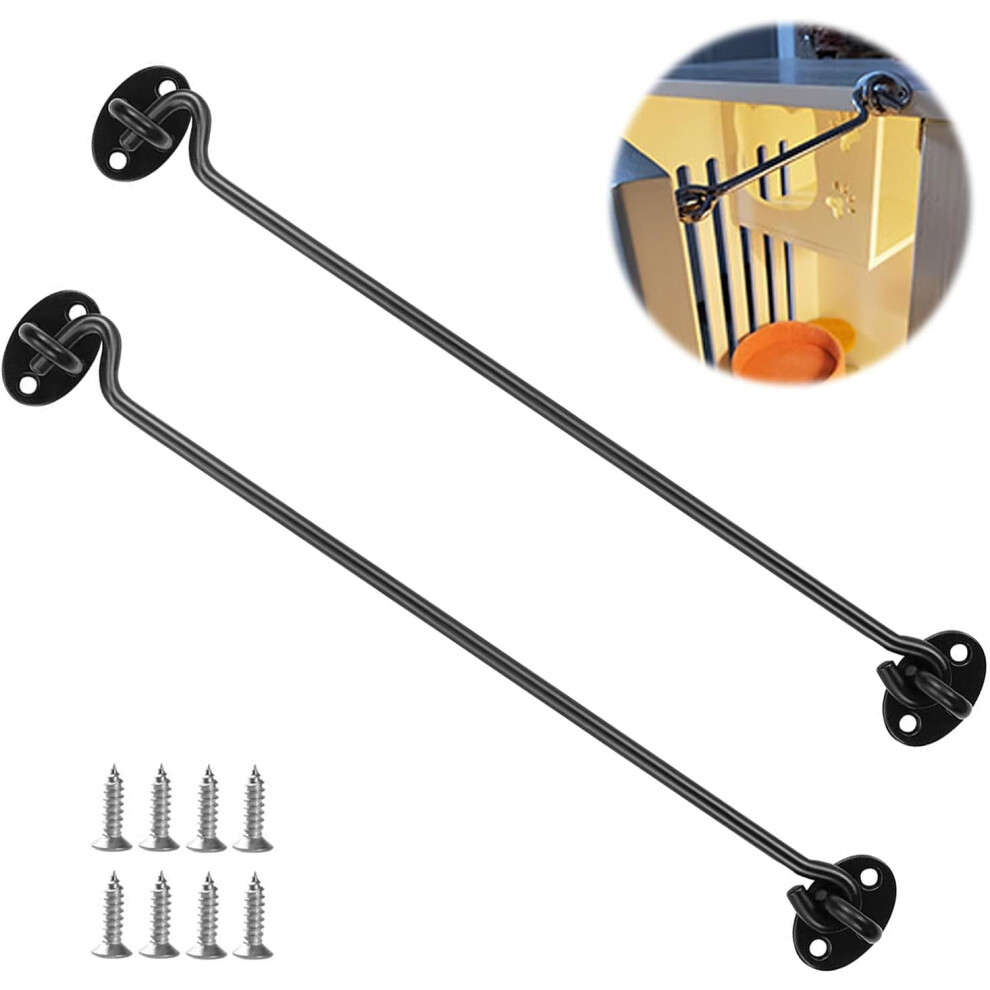 Cabin Hook,Catch Cabin Door,Latch Lock Shelter,Cabin Hook,Cabin Hooks,Storm Hooks,Stainless Steel Cabin Hook Hook (Black) 7770198220261