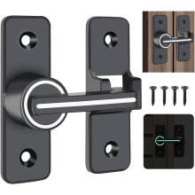 Sliding Door Latch Luminous Latch Door Latch Lock Zinc Alloy Buckle Lock Bolt 180 Degree Door Lock Latch with 4 Screws for Door Window