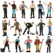 Toy dolls, portable farmhouse character models 16 pieces/set, plastic interactive toys gifts photography props characters with home decoration