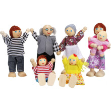 Dolls Family Set, Sets of 7 People Wooden Family Doll Toys Dolls House Accessories for Doll House Kids Children Toy, House Family Furniture Miniature