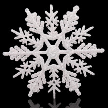 Large Snowflakes Set Of 5 White Glittered Snowflakes 12" Christmas Decorative Hanging Ornaments Window Decor