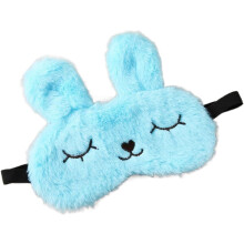 Blindfolds, Cute Cartoon Rabbit Plush Sleeping Eye Mask Comfortable Sleep Mask Sleep Shading Light Eye Cover Eyeshade (Color : Blue)