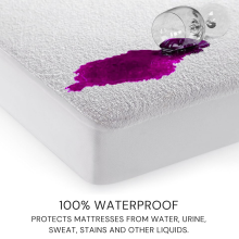 (Mosses: 28 x 76 cm) White Waterproof Mattress Protector Terry Towel