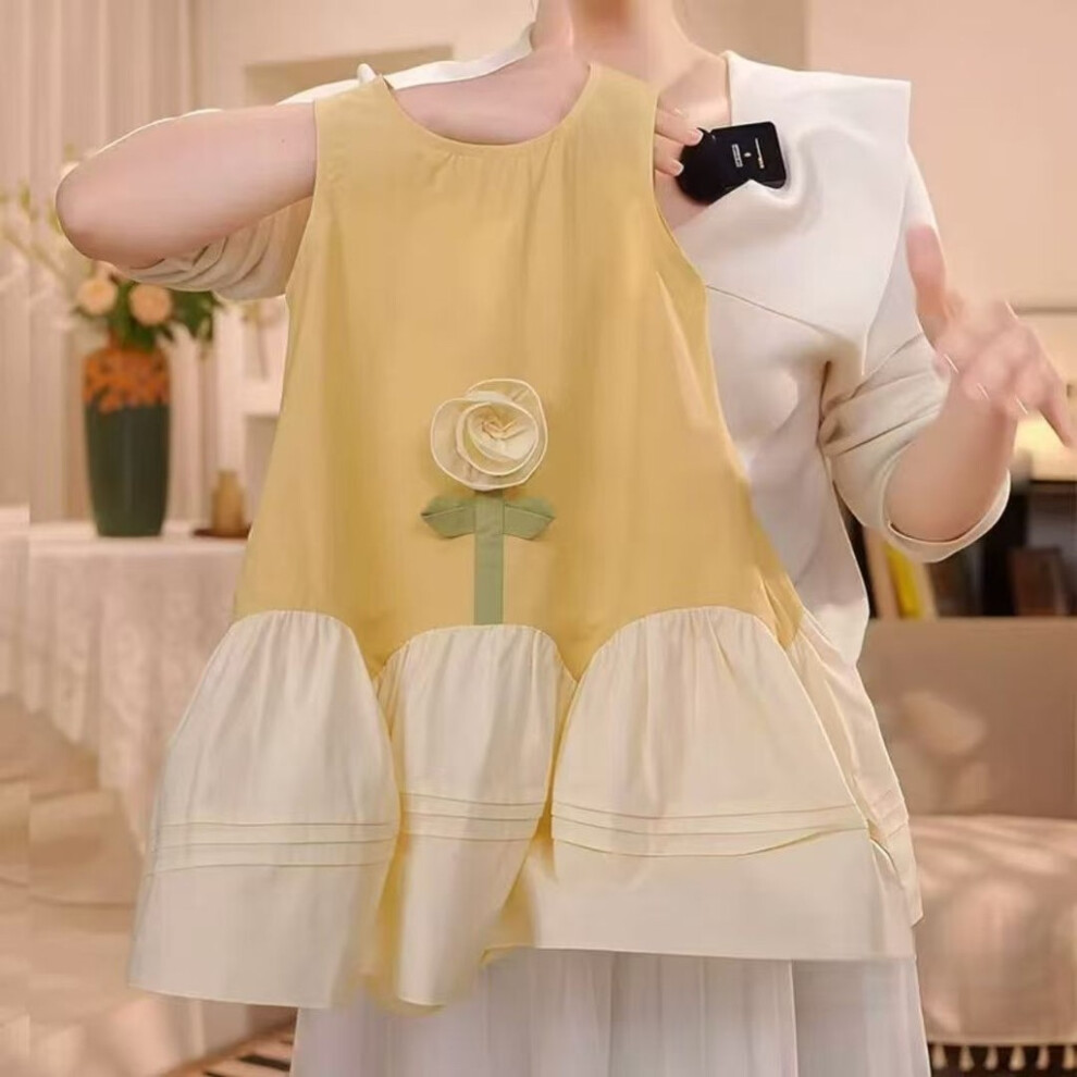 (130 CM) Women Ginger Flower Embroidered Dress Children Summer Clothing Skirt Princess-image-OPC-PH98SFM-NEW