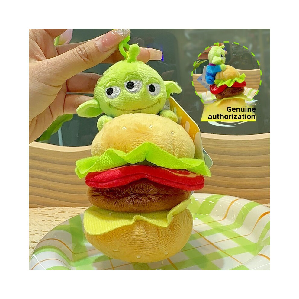 (Burger) Toy Alien Story Plush Keychain Pendant Burger And Flower Design Giving Gift For-image-OPC-PH98XZZ-NEW