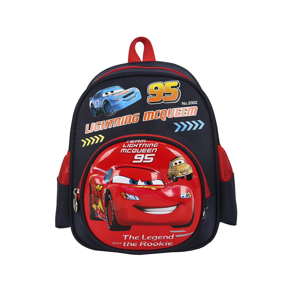 ( Car) Lightning Mcqueen Elsa Backpack Cartoon Bag With Adjustable Shoulder Straps Black