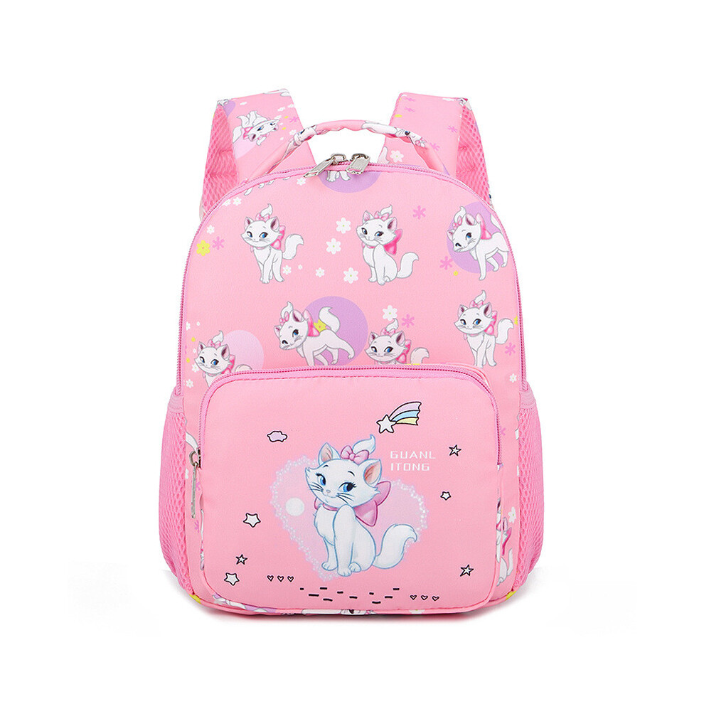 Bow Cute Cat Printed Backpack With Waterproof Nylon Material For School Use