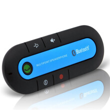(Bleu) Kit mains libres Bluetooth sans fil de haute qualité pour voiture