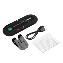 (Noir) Kit mains libres Bluetooth pour voiture Récepteur audio sans fil Haut-parleur Téléphone Lecteur de musique