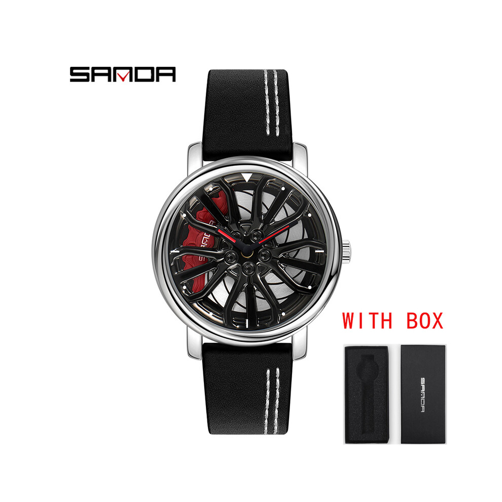 Montre-bracelet à quartz pour homme, étanche, avec cadran rotatif à 360 degrés, en acier inoxydable, avec boîtier