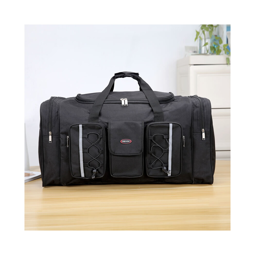 (Noir A) Sac fourre-tout de voyage Oxford grande capacité Sac de voyage imperméable Sac de transport extra large