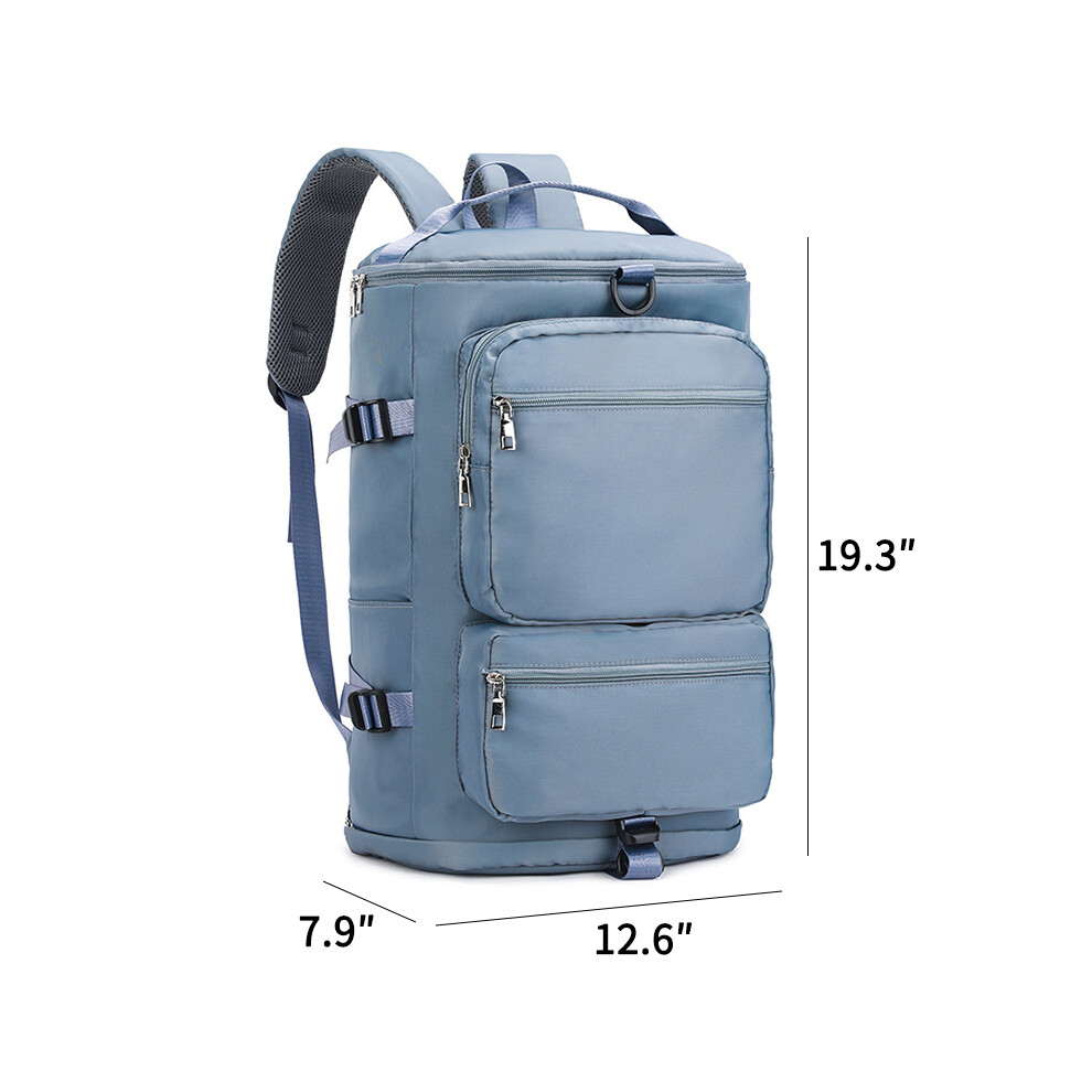 (Sac bleu) Sac à dos de voyage grande capacité pour femme, sac de voyage week-end, sac de sport pour femme, sac