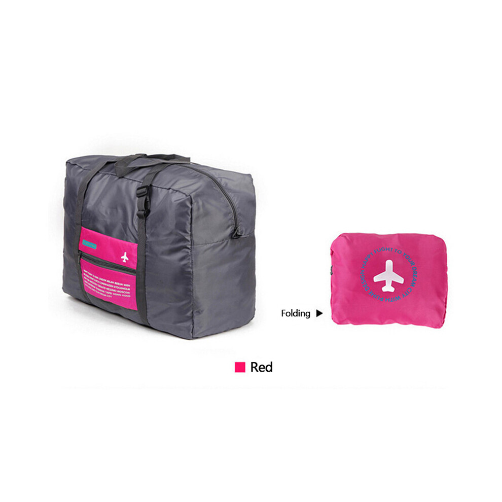 (Rose) Nouvelle valise étanche tendance, sac portable de grande taille, sac pliable en nylon pour femme, sac de