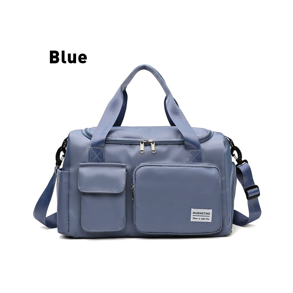 (Bleu) Sacs fourre-tout de voyage, sac de sport pour femmes, sacs de sport, sac à bandoulière étanche, sac à chaussures,