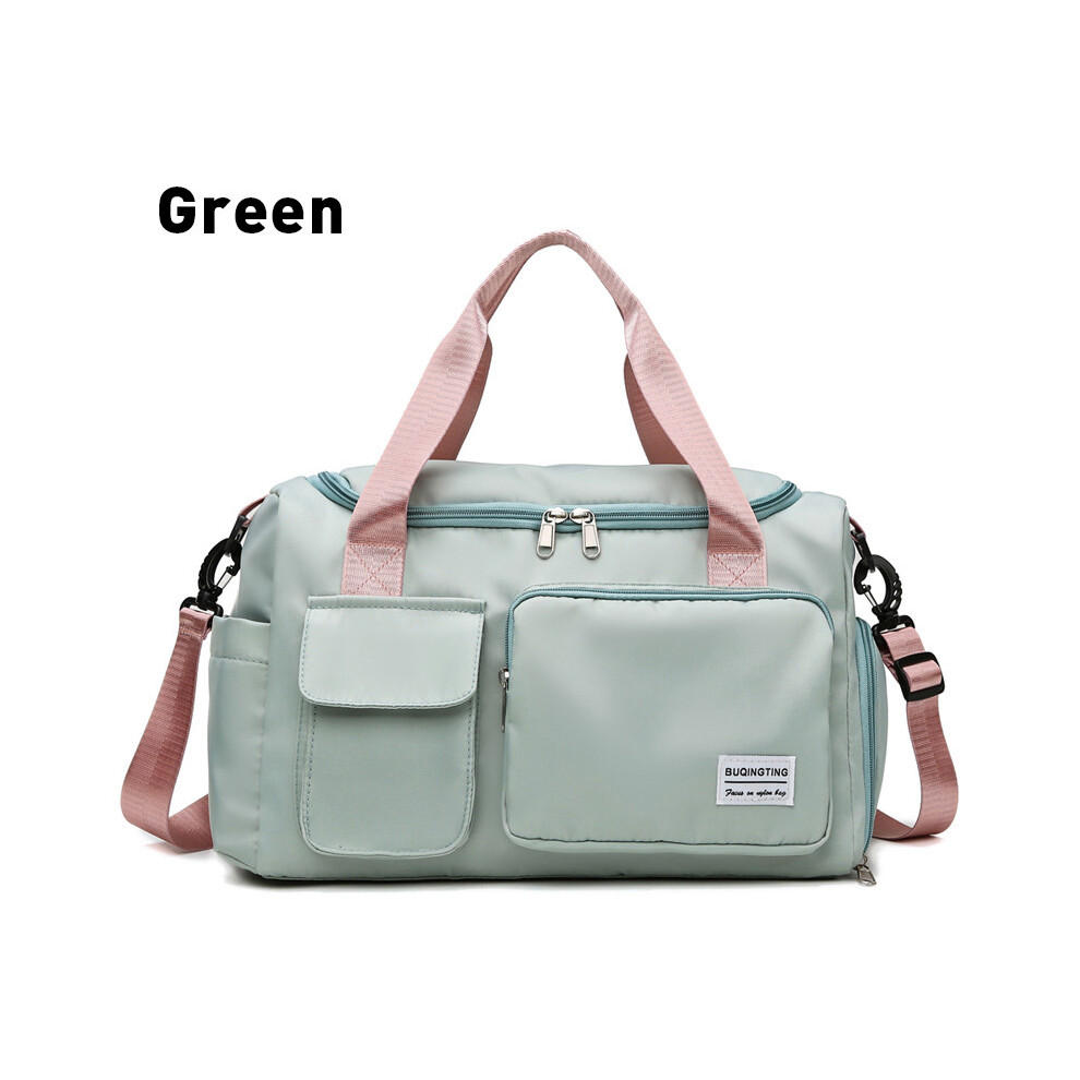 (Vert) Sacs de voyage en toile, sac de sport pour femmes, sacs de sport, sac à bandoulière étanche, sac à chaussures,