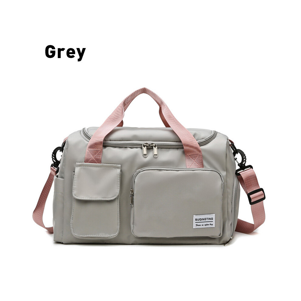 (Gris) Sacs fourre-tout de voyage, sac de sport pour femmes, sacs de sport, sac à bandoulière étanche, sac à chaussures,
