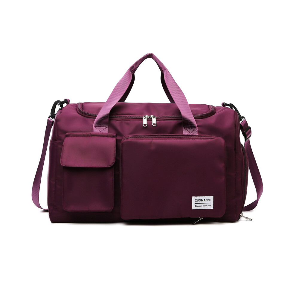 (Bourgogne) Sac de voyage à bandoulière pour week-end, sac de sport, sac de sport en toile pour femme