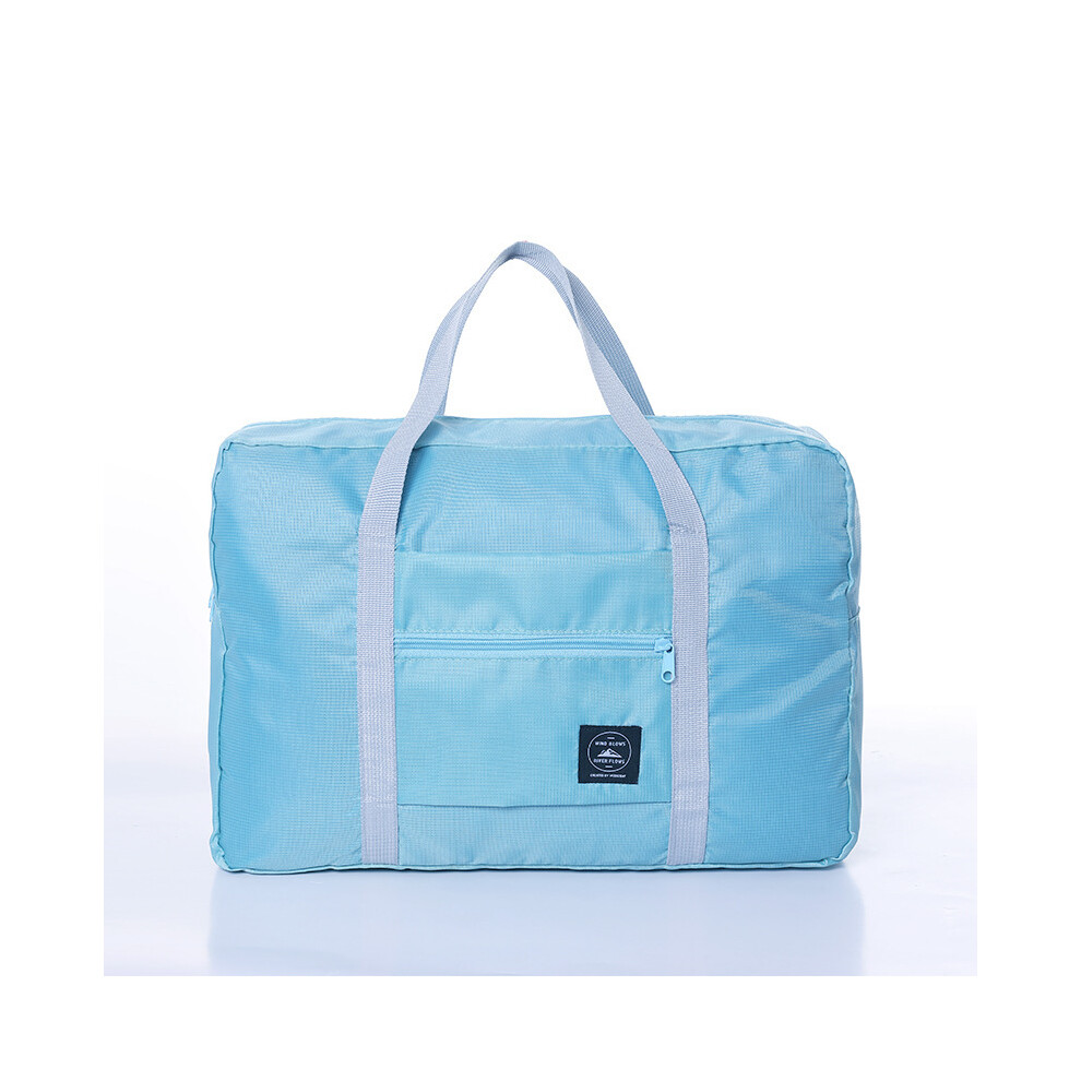 (Bleu) Nouveau sac de voyage imperméable à la mode sac de grande taille sac en nylon pliable unisexe sac de voyage