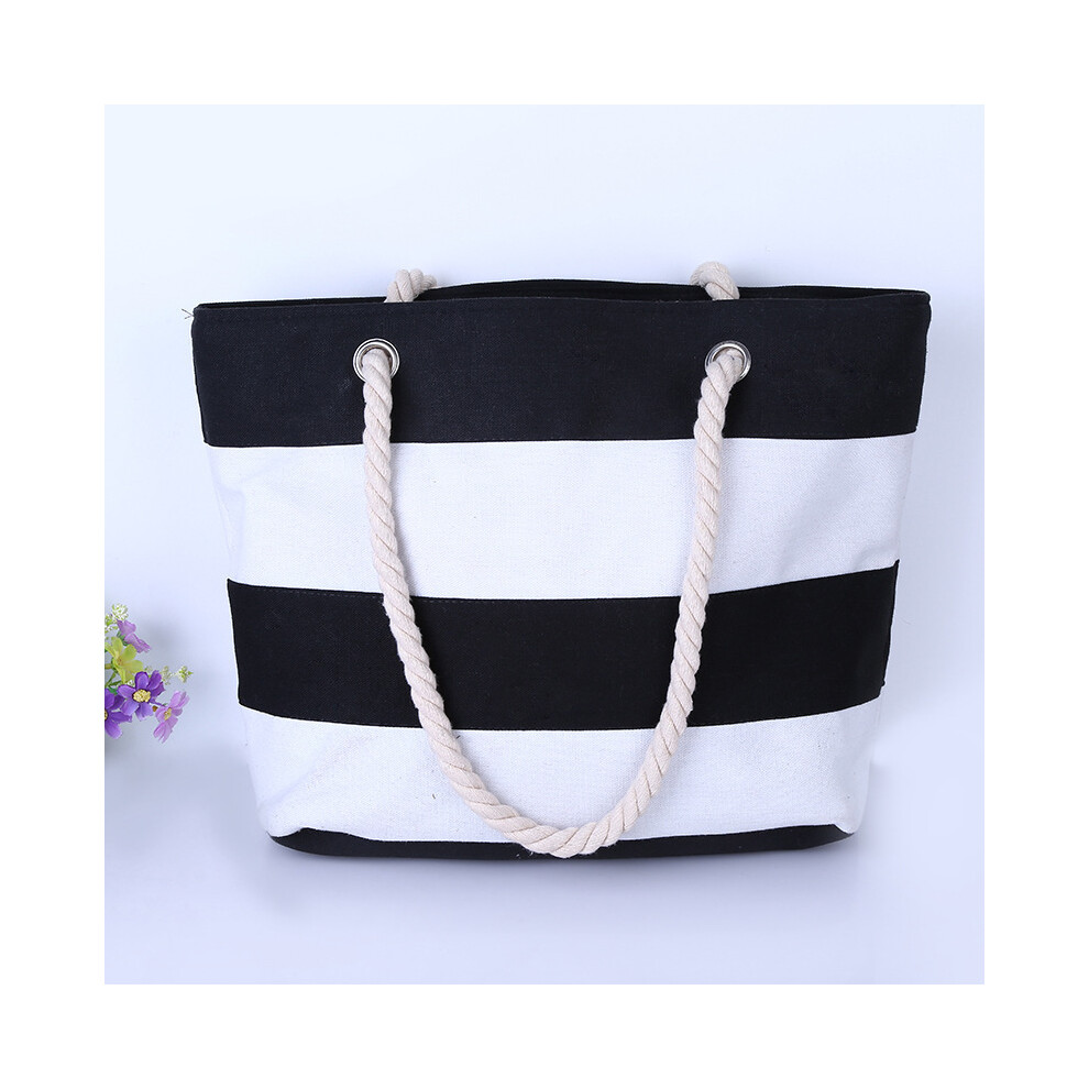 -2 Sac à bandoulière en toile sauvage à rayures de grande capacité pour femme, sac de plage, sac à bandoulière,