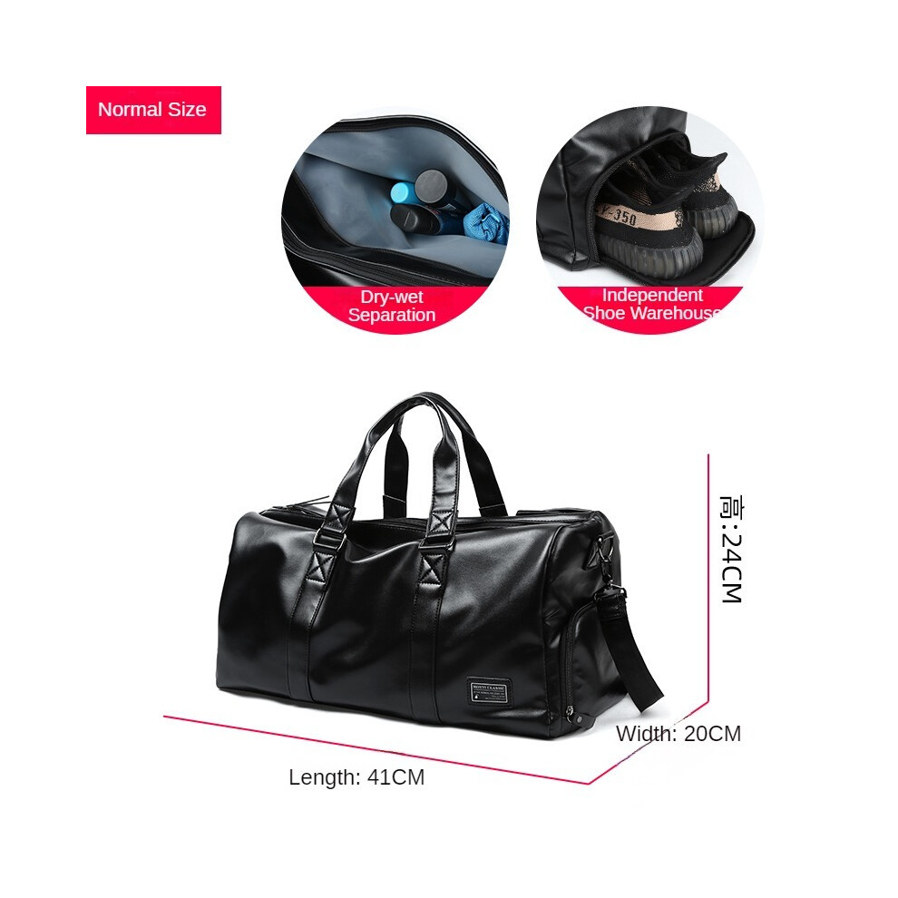 (Normal-20L) Sac de sport haut de gamme en cuir, séparation humide et sèche, sac à main pour homme, valise de