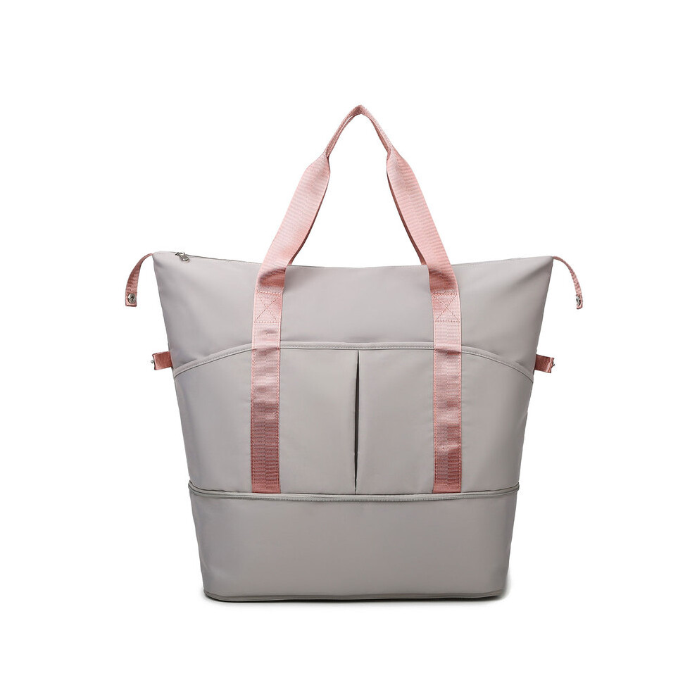 Valises extensibles (grises) avec poches extérieures, étanches, séparation sèche et humide, sacs de sport multifonctionnels