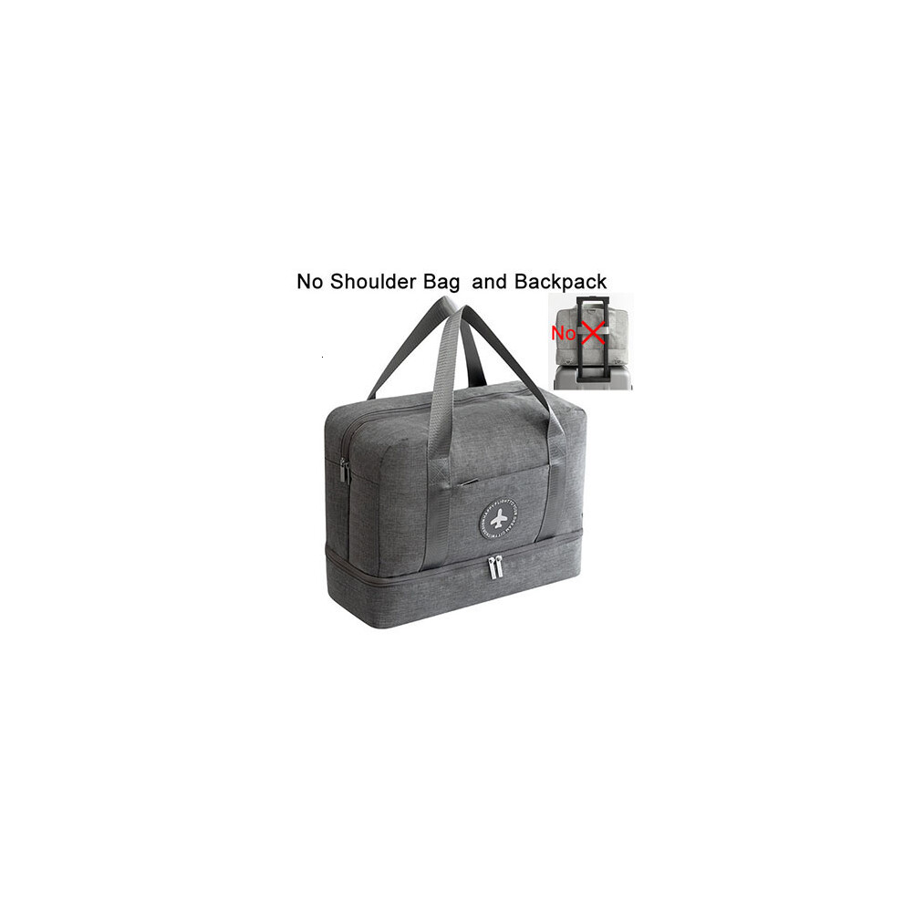 (B gris) Valise de séparation sèche et humide Sac de plage double couche grande capacité Sac de bain fitness Sac