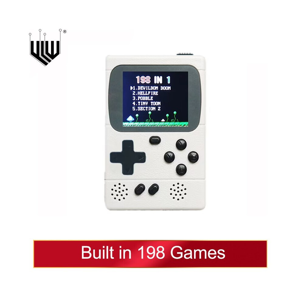 (Blanc) GC36 Mini console de jeux vidéo portable 8 bits intégrée 198 jeux Écran couleur TFT 2,0 pouces Lecteur