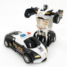 (Noir B) Voiture robot transformable à une clé, jouet pour garçons et enfants, figurines d'action amusantes en